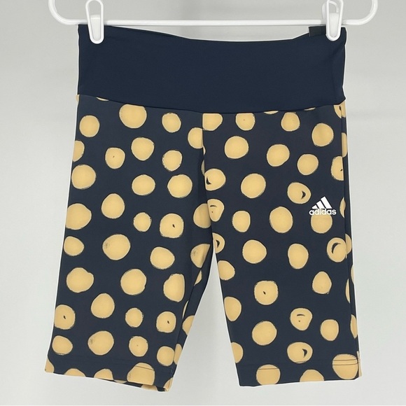 ADIDAS X FARM RIO PRINT BIKE SHORTS LEGEND INK ALMOST LIME HIGH RISE - Picture 3 of 13